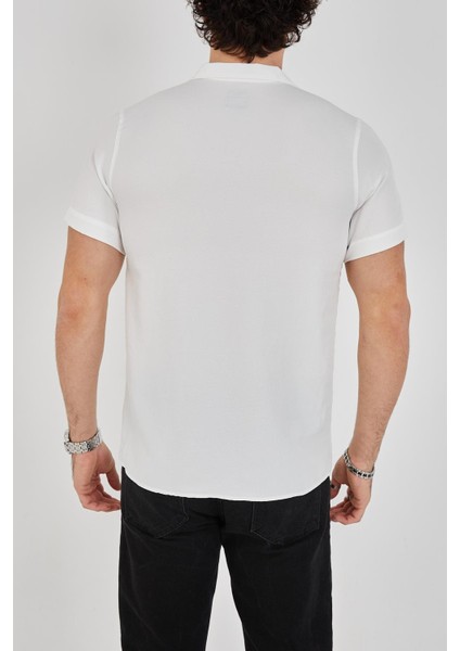 Erkek Slim Fit Polycotton Kısa Kol Gömlek