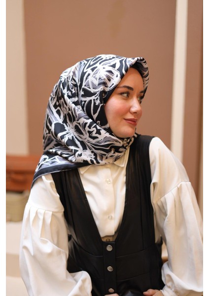 Twill Ipek Eşarp - 11419-40 Siyah Gri fiyatları