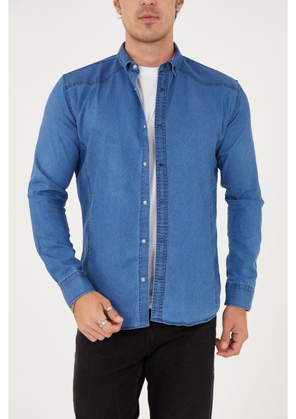 Erkek Yıkamalı - Kot Gömlek fırsatları