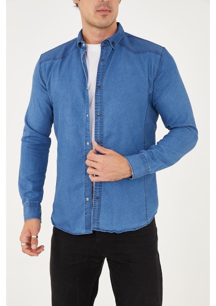 Erkek Yıkamalı - Kot Gömlek indirimleri