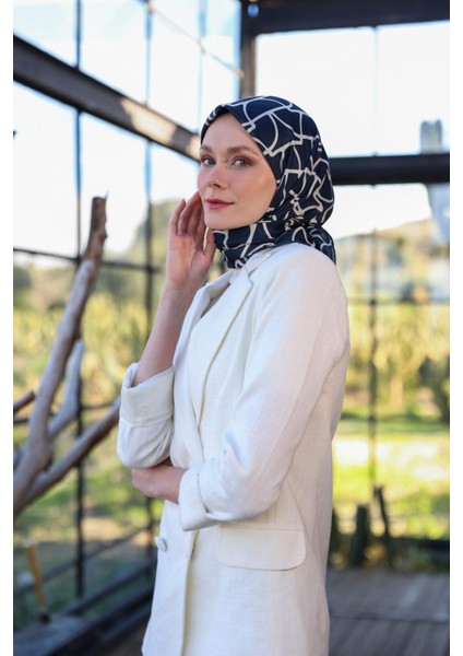 Boheme Collection Soft Eşarp Ekru Siyah 1175-03