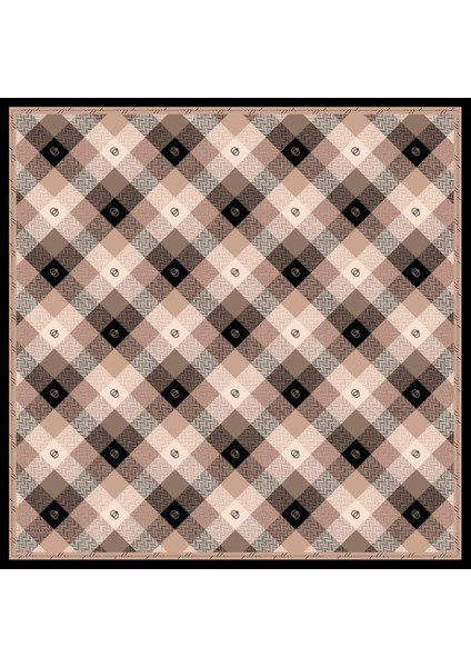 Logo Desen Soft Eşarp Füme 1162-12