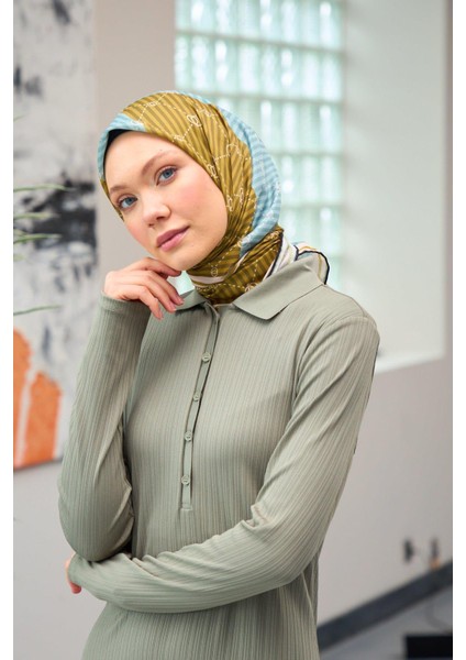 Harmony Collection Soft Eşarp Hardal Mavi 1176-07