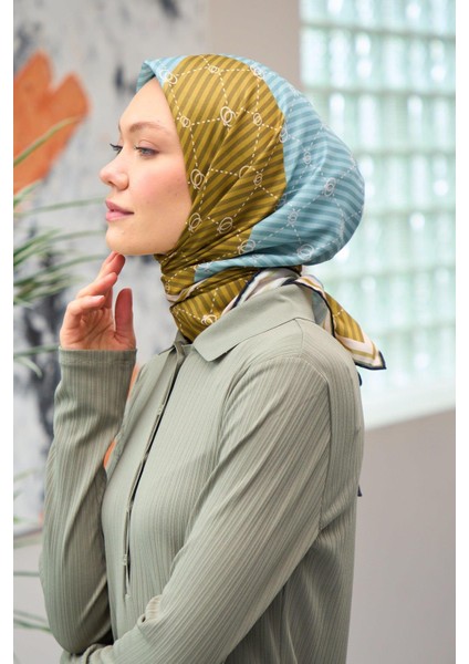 Harmony Collection Soft Eşarp Hardal Mavi 1176-07