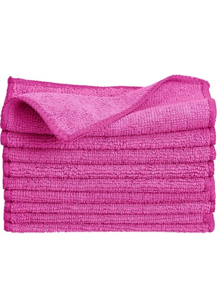 wilma secret Mikrofiber Temizlik Bezi Pro Pembe 40X40 cm - 5 Adet - 250 Gsm - Cam Bezi - Mutfak Bezi