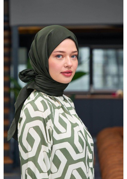 Düz Desen Vual Şal Haki Vual Ipek Şal - 9800-01 modelleri