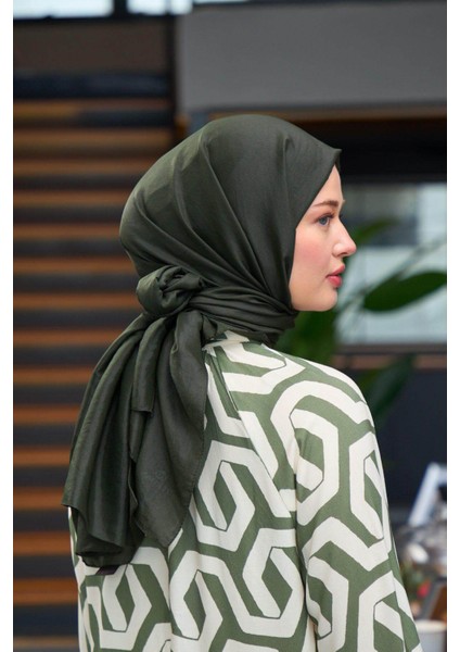 Düz Desen Vual Şal Haki Vual Ipek Şal - 9800-01 fırsatları