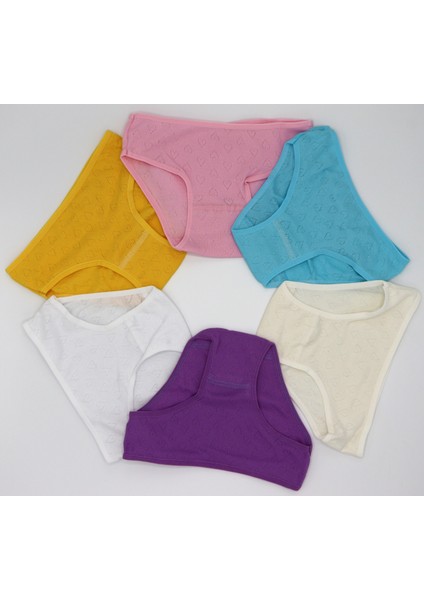 Kız Çocuk 6'lı Jakarlı Slip Külot