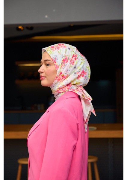 Harmony Collection Soft Eşarp Krem Koyu Pembe 1177-10