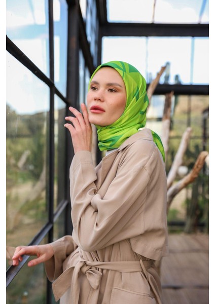 Canvas Desen Soft Eşarp Yeşil 1164-02