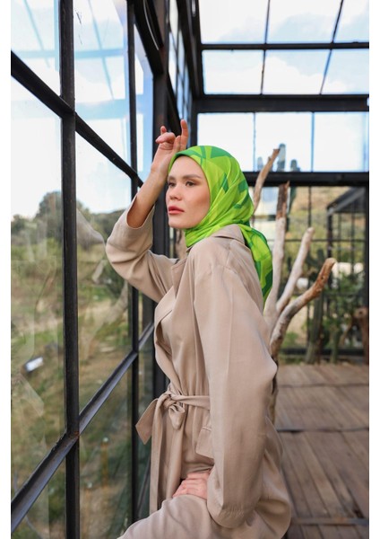 Canvas Desen Soft Eşarp Yeşil 1164-02