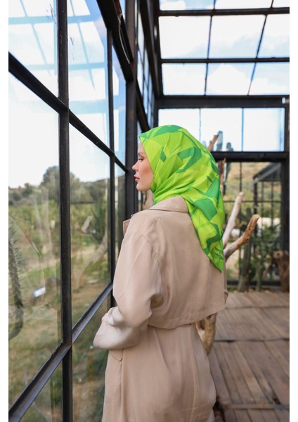 Canvas Desen Soft Eşarp Yeşil 1164-02