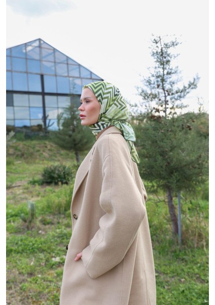 Lunaliner Desen Soft Eşarp Haki Yeşil 1166-07