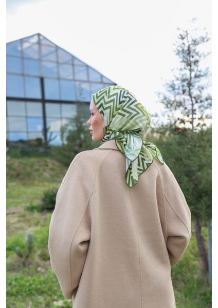 Lunaliner Desen Soft Eşarp Haki Yeşil 1166-07