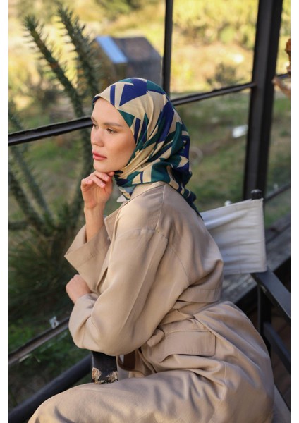 Canvas Desen Soft Eşarp Haki 1164-11