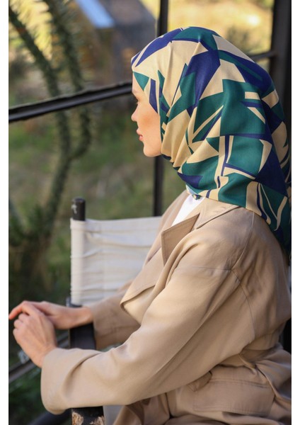 Canvas Desen Soft Eşarp Haki 1164-11