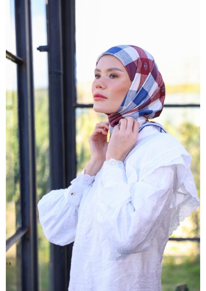 Logo Desen Soft Eşarp Bordo 1162-11