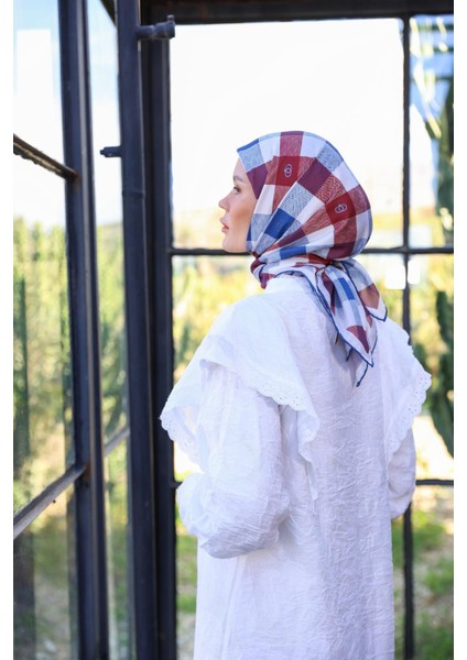 Logo Desen Soft Eşarp Bordo 1162-11