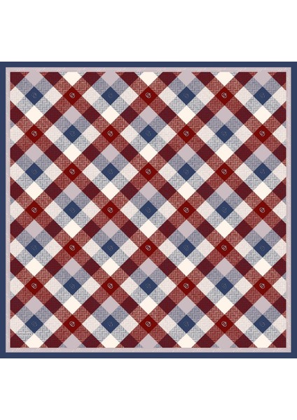 Logo Desen Soft Eşarp Bordo 1162-11
