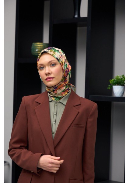 Harmony Collection Soft Eşarp Pembe Yeşil Lacivert 1179-05