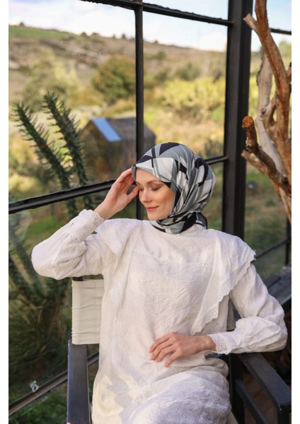 Canvas Desen Soft Eşarp Siyah 1164-14