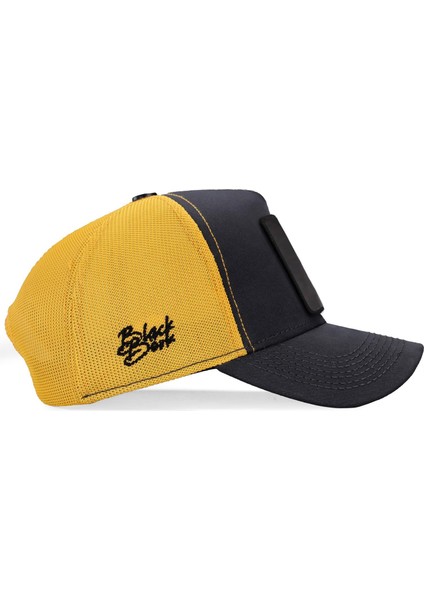V1 Trucker El Patron - 1 Kod Logolu Unisex Koyu Antrasit-Sarı Şapka (Cap)