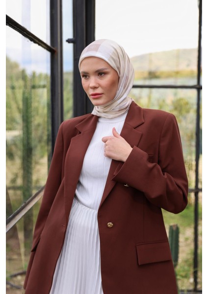 Logo Desen Soft Eşarp Bej 1162-06
