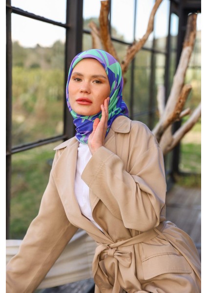 Canvas Desen Soft Eşarp Buz Mavi 1164-15