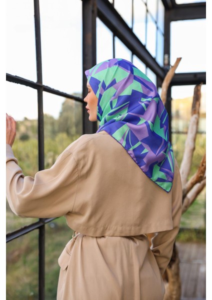 Canvas Desen Soft Eşarp Buz Mavi 1164-15