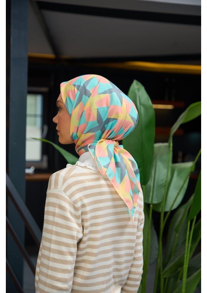 Harmony Collection Soft Eşarp Çelik Mavi Hardal 1181-07