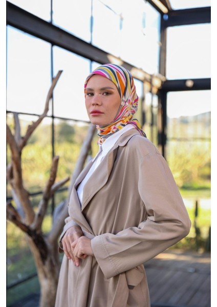 Poncy Desen Soft Eşarp Turuncu Altuni 1169-07