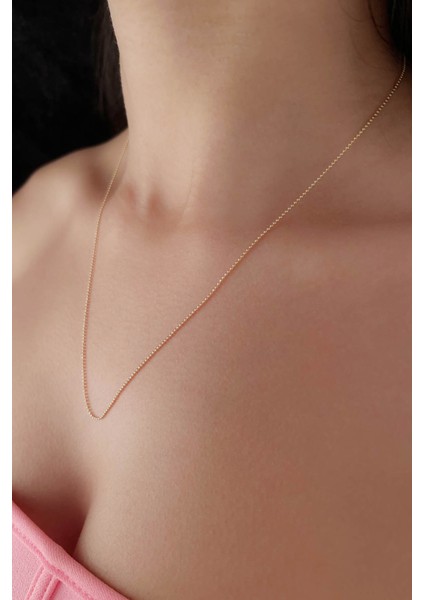 14 Ayar Altın Sarı Topçuk Zincir 1.00 mm