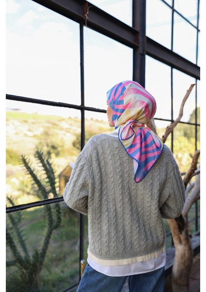 Amanda Desen Soft Eşarp Sarı Pembe 1170-13