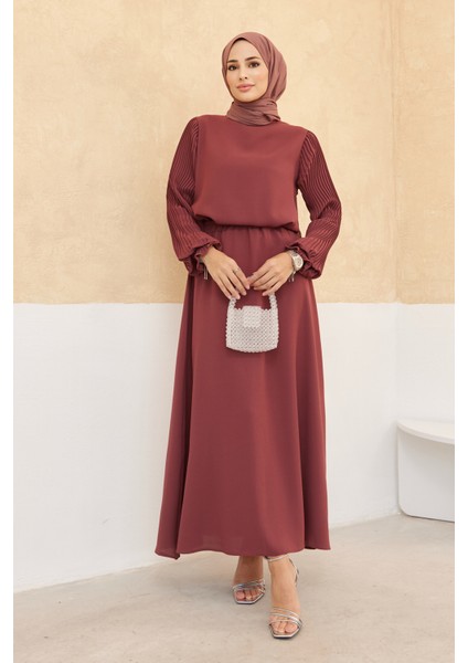 Kolları Piliseli Etek Tunik Takım - Gül Kurusu