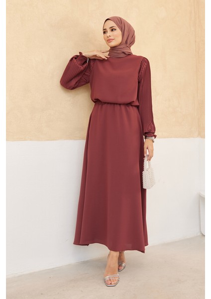 Kolları Piliseli Etek Tunik Takım - Gül Kurusu fırsatları