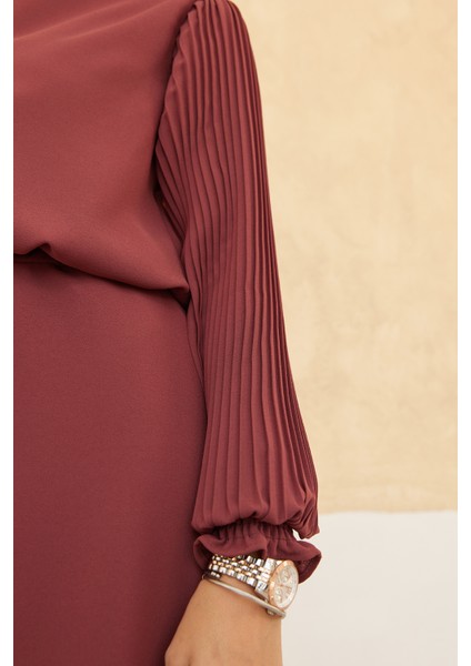 Kolları Piliseli Etek Tunik Takım - Gül Kurusu indirimleri