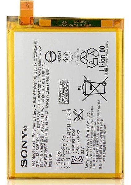 Tekno Prime Sony Xperia Z5 Premium ile Uyumlu Ithal Pil E6833 E6853