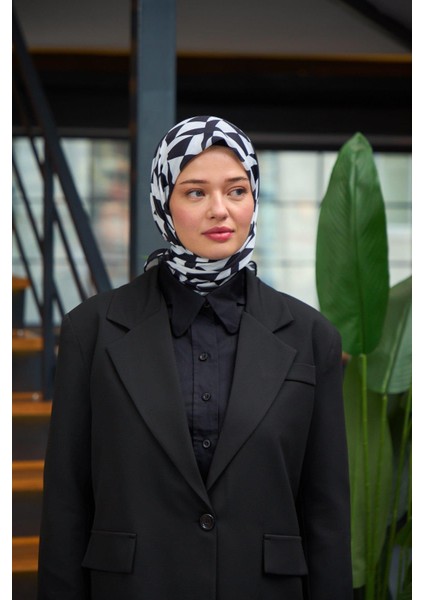Harmony Collection Soft Eşarp Siyah Beyaz 1181-06