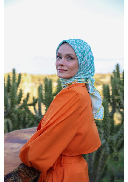Noorkare Desen Soft Eşarp Su Yeşili 1167-08