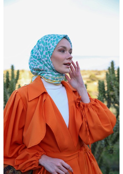 Noorkare Desen Soft Eşarp Su Yeşili 1167-08