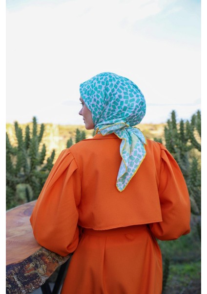 Noorkare Desen Soft Eşarp Su Yeşili 1167-08