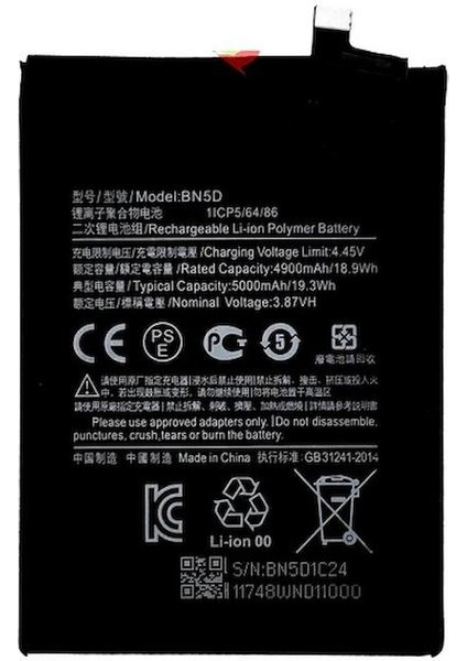 Xiaomi Redmi Note 11S BN5D ile Uyumlu Ithal Pil