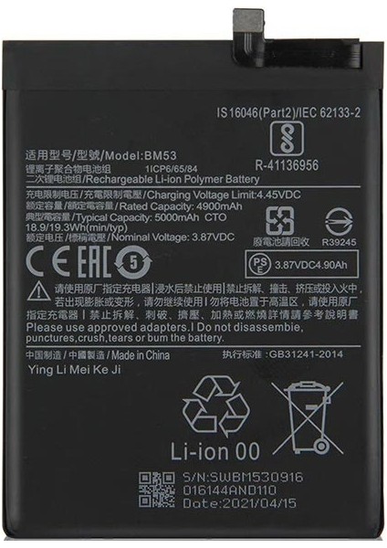 Xiaomi Mi 10T BM53 ile Uyumlu Ithal Pil