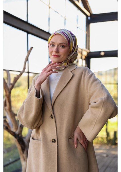 Poncy Desen Soft Eşarp Pembe Vizon 1169-04