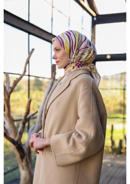 Poncy Desen Soft Eşarp Pembe Vizon 1169-04