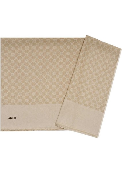 Elegance Monogram Şal - Kum 983