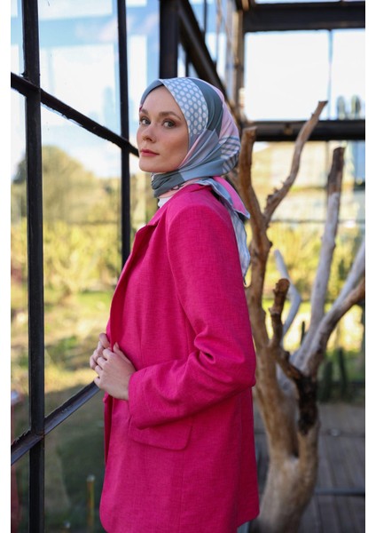 Boheme Collection Soft Eşarp Gri Pembe 1173-13