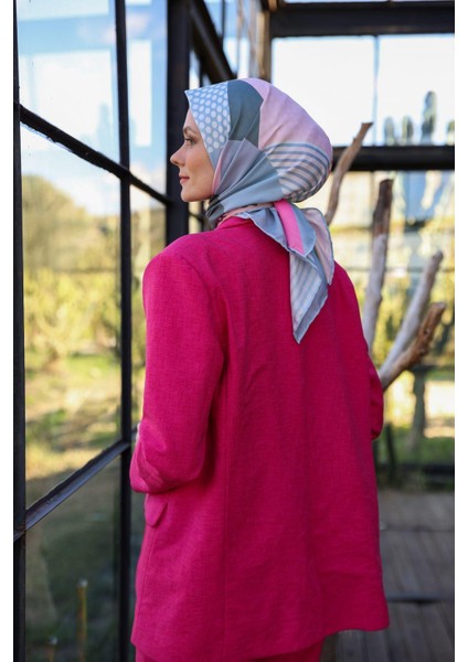 Boheme Collection Soft Eşarp Gri Pembe 1173-13