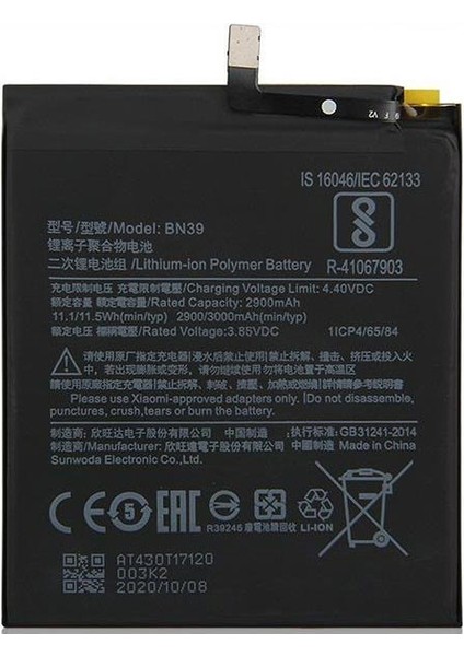 Xiaomi Mi Play BN39 ile Uyumlu Ithal Pil