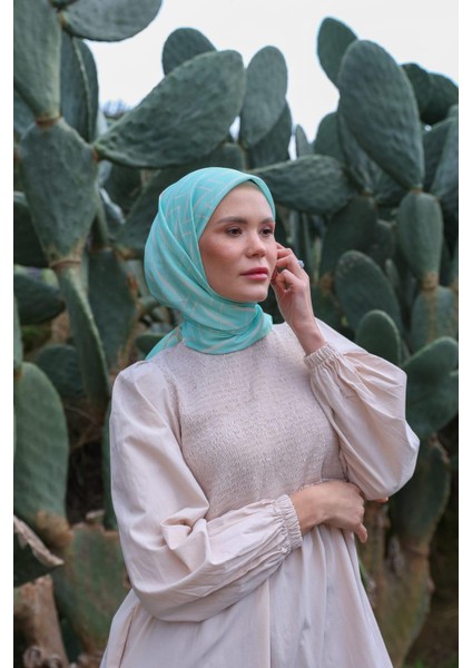 Evoline Desen Soft Eşarp Baby Blue 1168-10